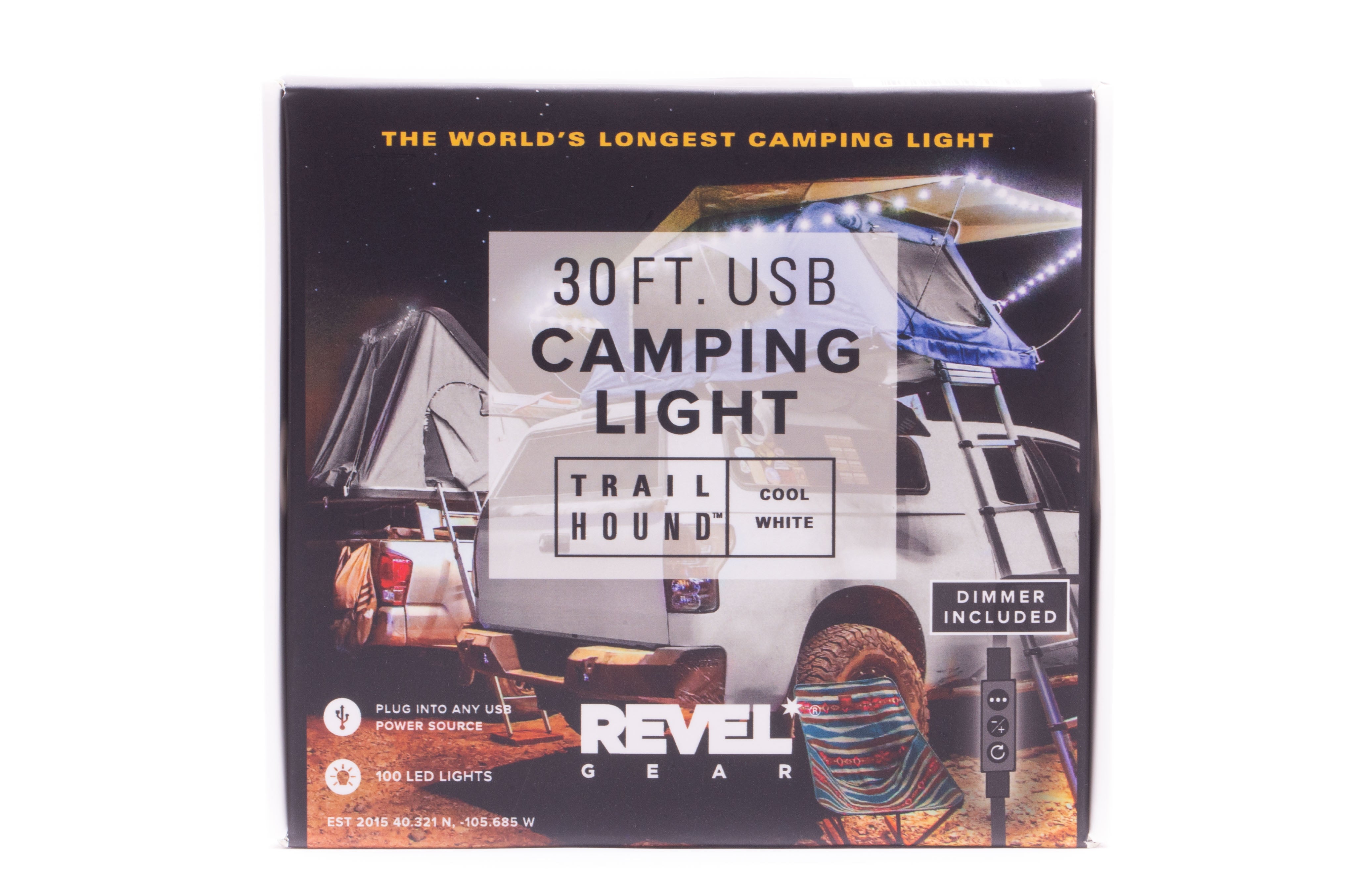 Revel Gear Trail Hound 30ft Camping Light Bright (Cool) White with Dimmer