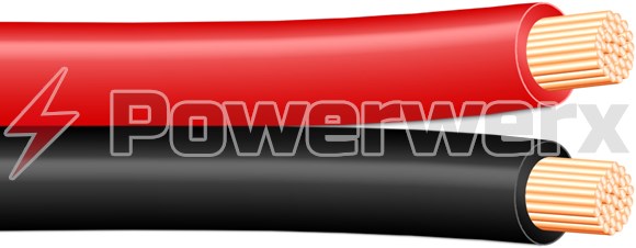 Powerwerx - Red/Black Zip Cord (Gauge 8) By the Foot
