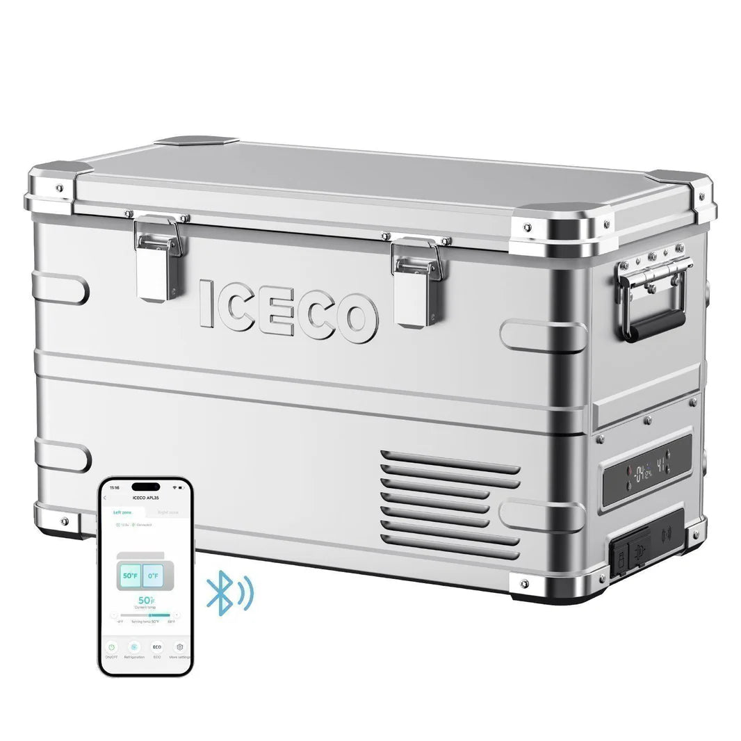 ICECO APL35 Ultralight Dual Zone 37Qt Aluminum Fridge - Silver