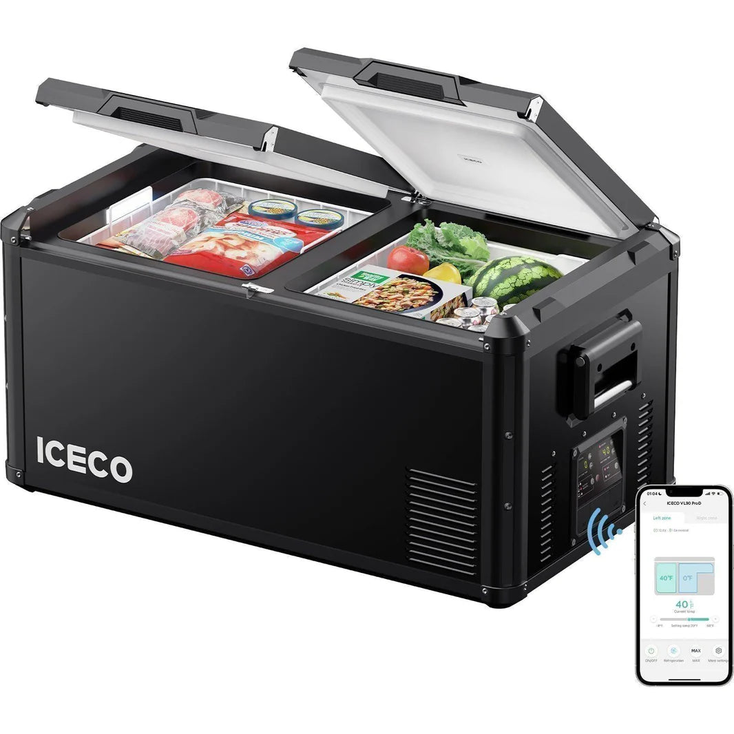 ICECO VL90 Pro Dual Zone 95Qt Fridge - Black