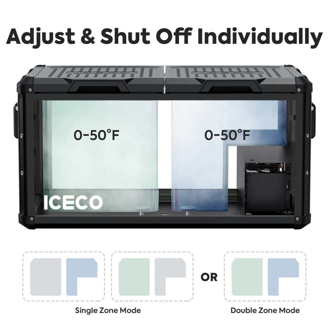 ICECO VL90 Pro Dual Zone 95Qt Fridge - Black