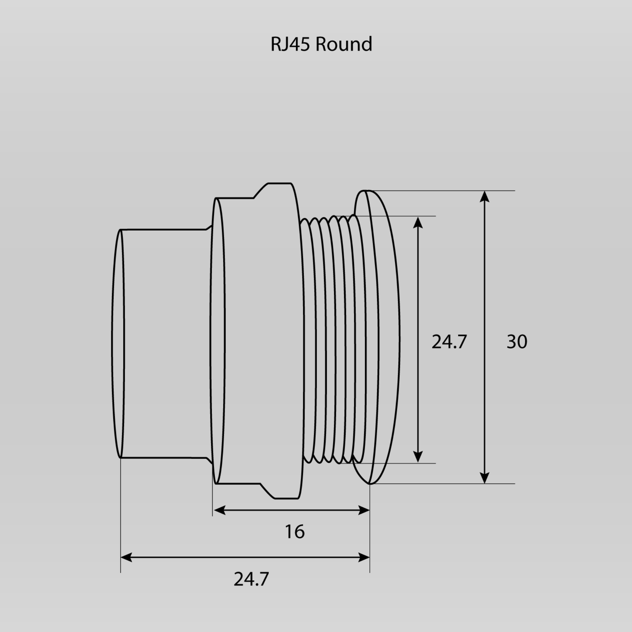 GME RJ45 Pass-Through Adaptor - Universal Round XRS-RJ45RND