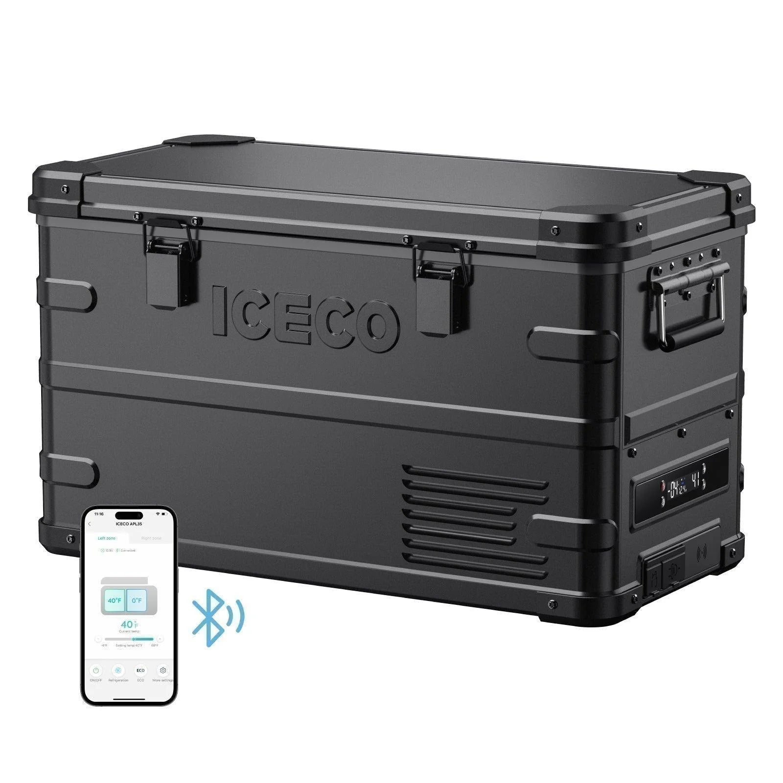 ICECO APL35 Ultralight Dual Zone Aluminum Fridge - Black