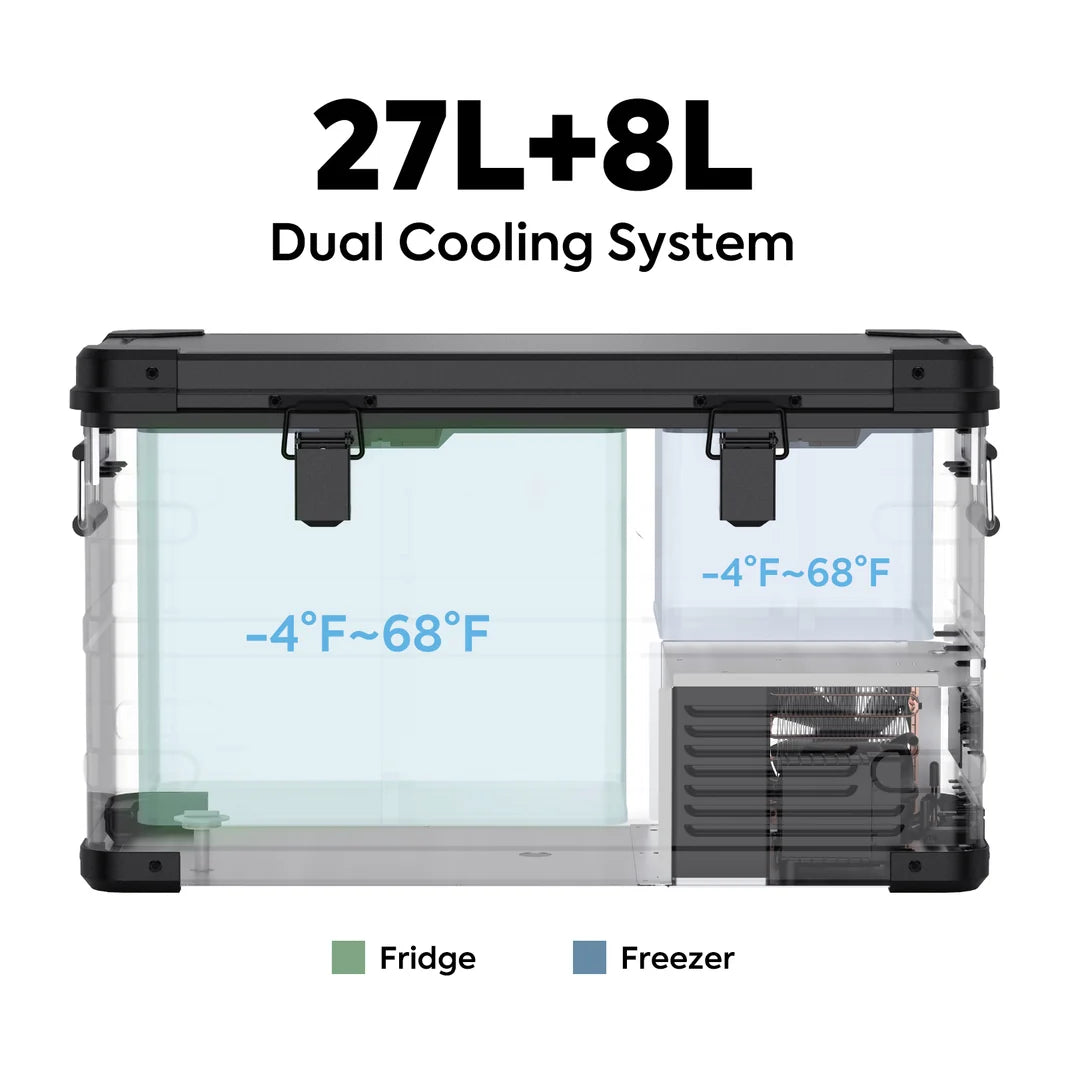 ICECO APL35 Ultralight Dual Zone Aluminum Fridge - Black