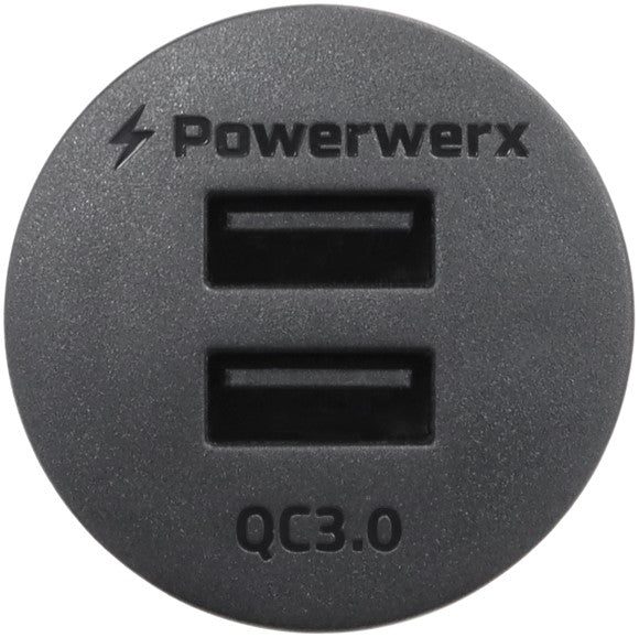 Powerwerx Panel Mount 36W Dual USB QC3.0 Fast Device Charger