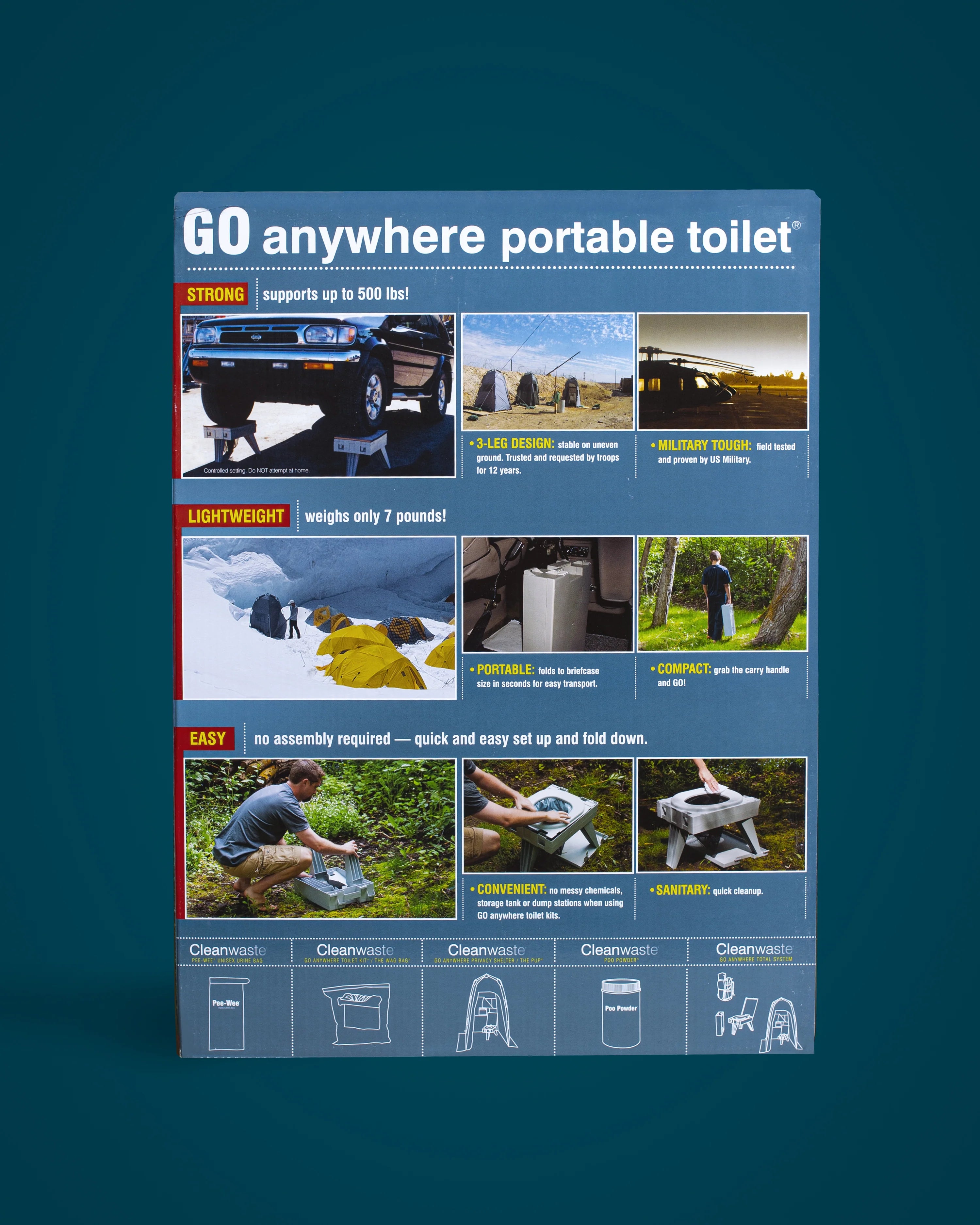 Clean Waste GO Anywhere Portable Toilet