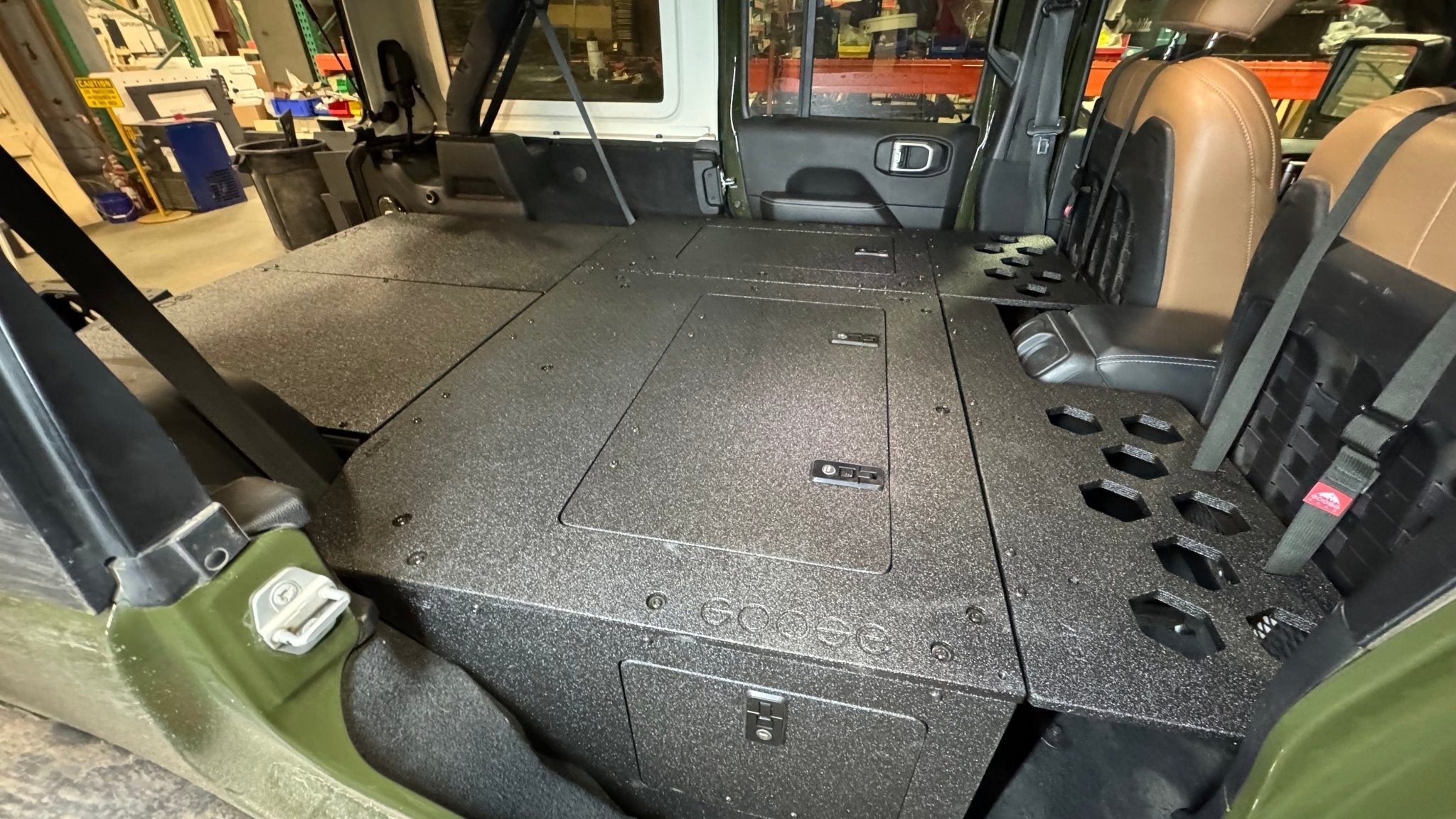 Jeep Wrangler 2018-2023 JLU 4 Door - Second Row Seat Delete Plate System - 8" or 10" Module Based
