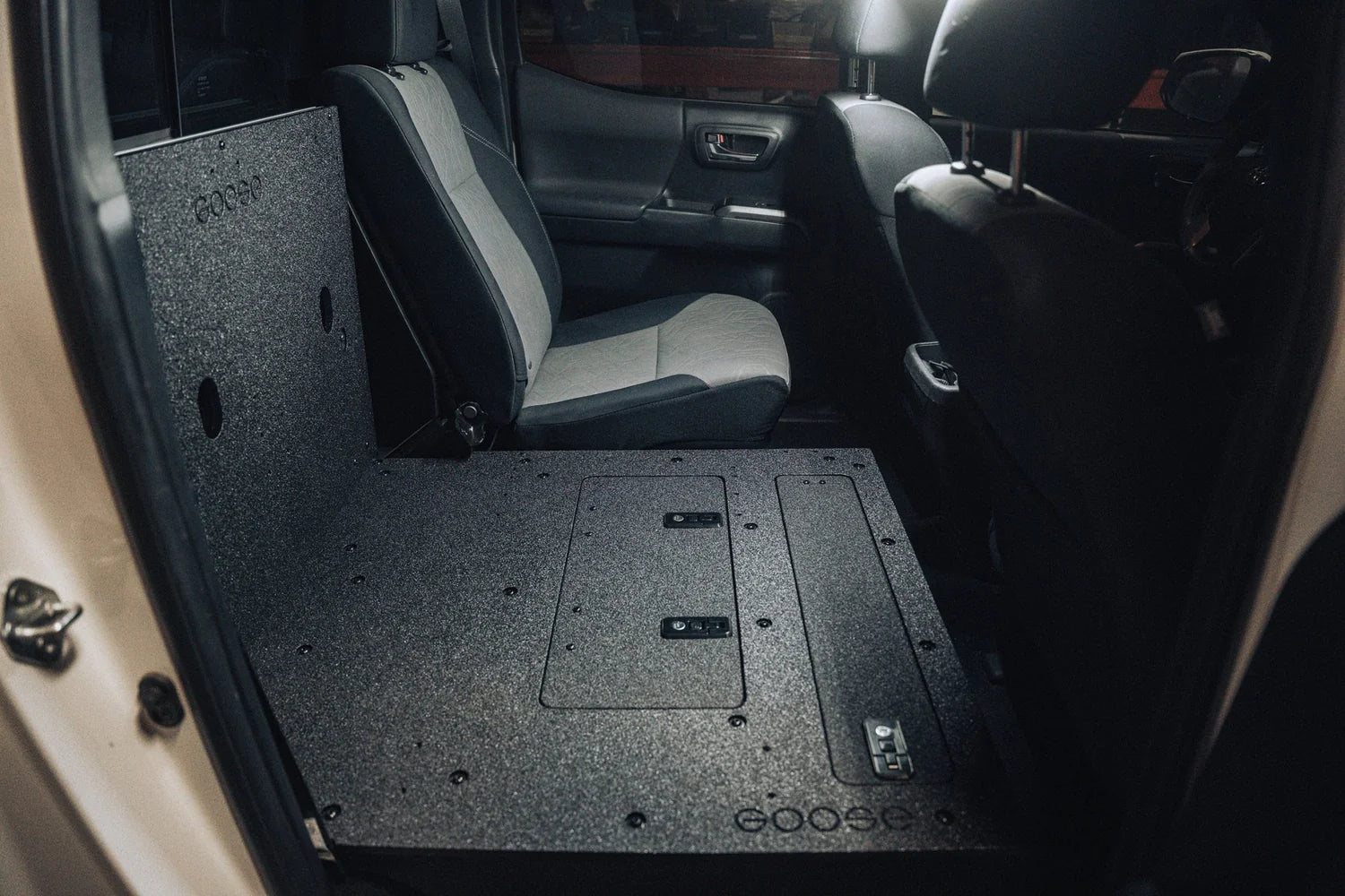 Toyota Tacoma 2005-2023 2nd and 3rd Gen Double Cab Version 2 - Second Row Seat Delete Plate System