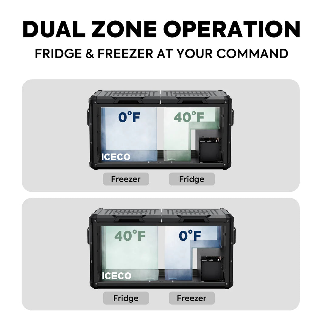 ICECO VL75 Pro Dual Zone 79Qt. Fridge - Black