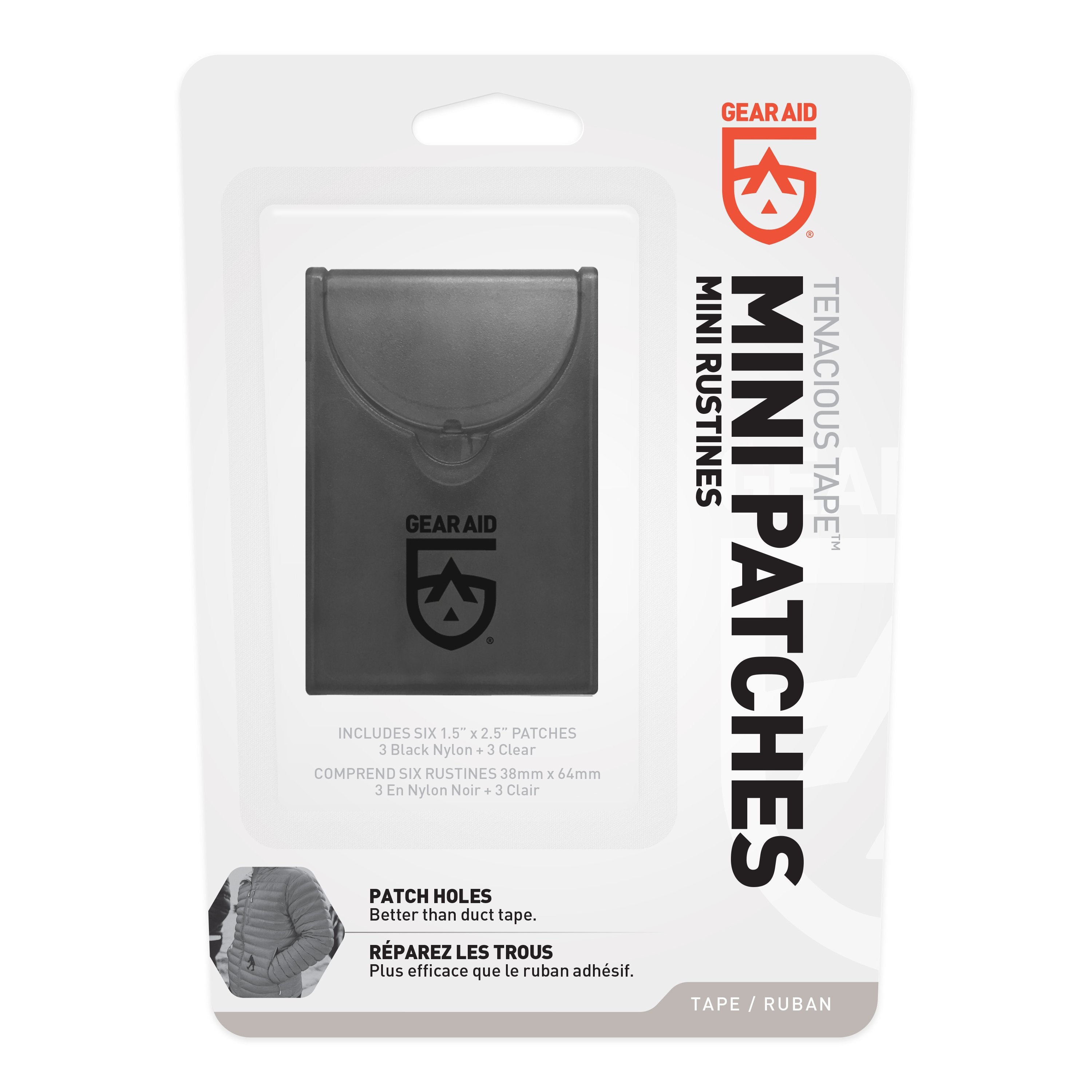 Gear Aid Tenacious Tape Mini Patches Black & Clear 1.5" x 2.5"