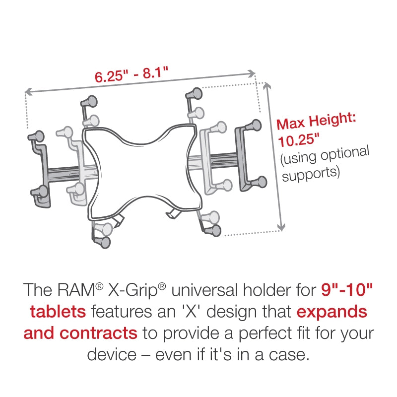 RAM® X-Grip® Universal Holder for 9"-10" Tablets