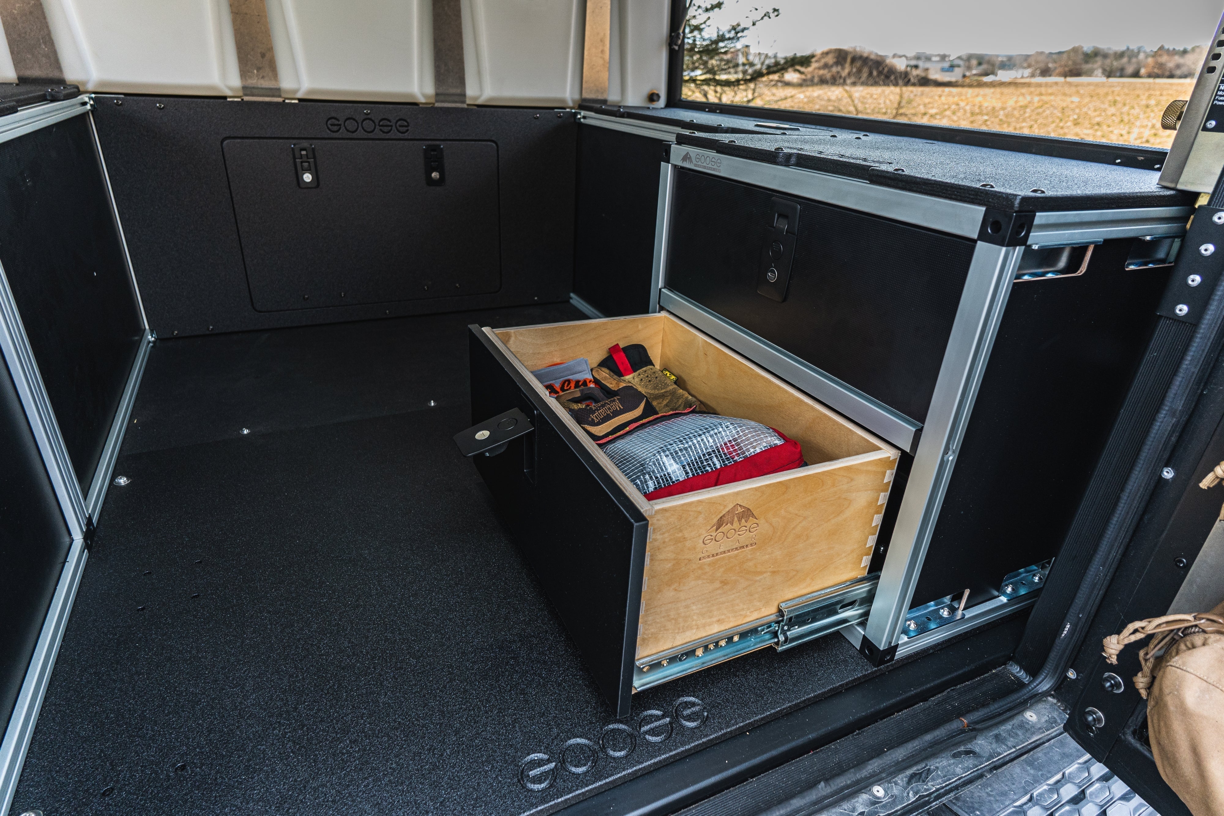 Alu-Cab Canopy Camper V2 - Toyota Tacoma 2005-Present 2nd & 3rd Gen. - Rear Double Drawer Module - 5' Bed