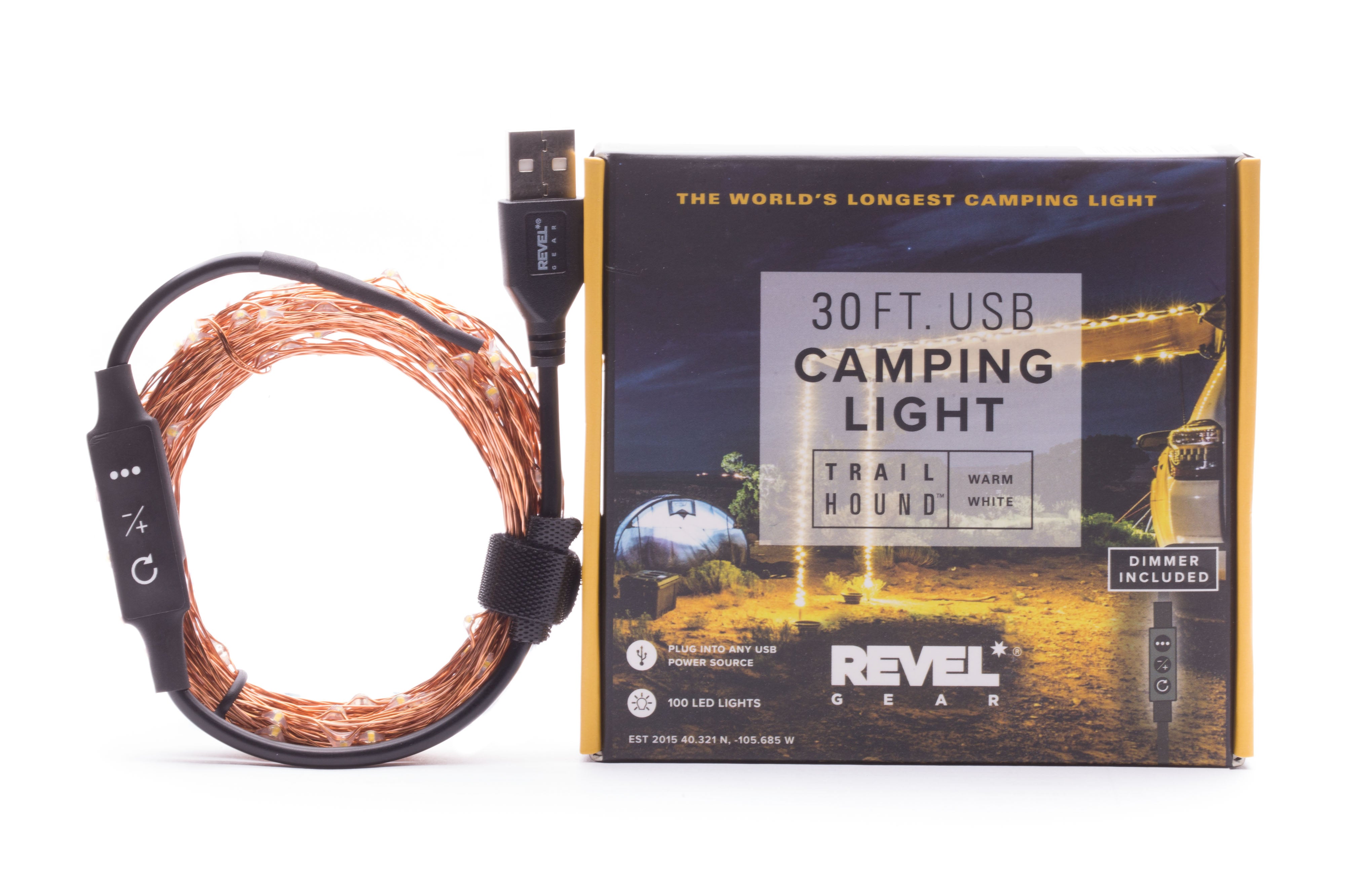 Revel Gear Trail Hound 30ft Camping Light Soft (warm) White with Dimmer