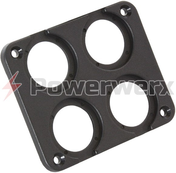 Powerwerx - Four Hole Square Panel Mounting Plate
