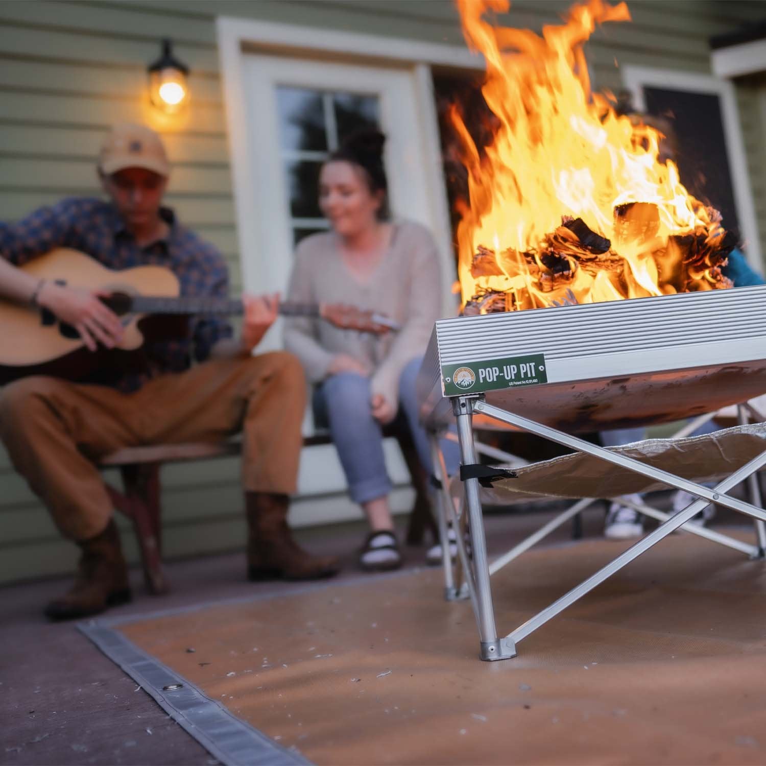 Fireside Outdoor Pop-Up Fire Pit & Heat Shield Combo