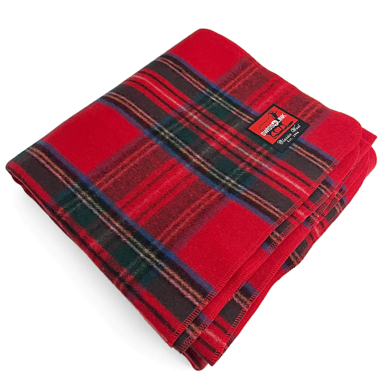 Swiss Link Royal Stewart Plaid Wool Blanket