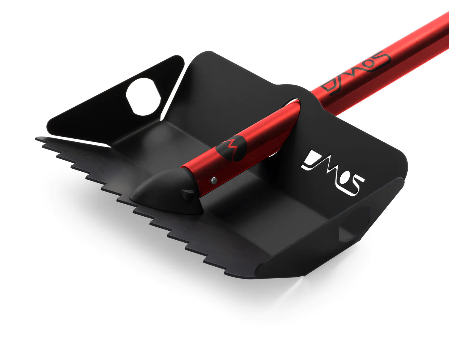 DMOS Stealth Shovel - Black Anodized and Red Handle